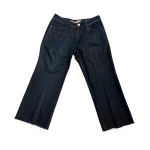 Wrangler Women's Wide Leg Cropped Raw Hem Retro Western Blue Jeans Size 1/2 x23